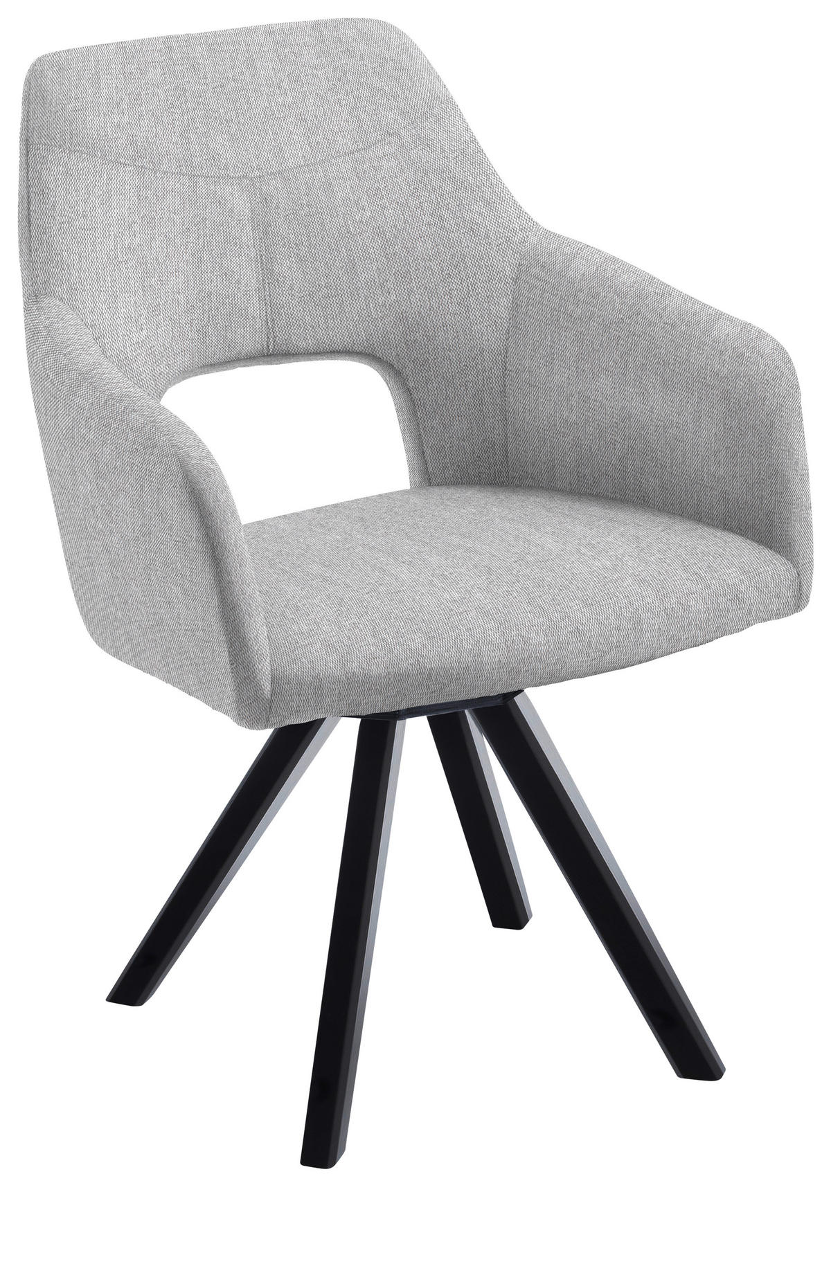 ARMLEHNSTUHL drehbar  in Mikrofaser  - Schwarz, Design, Holz/Textil (57/84/57cm) - Voleo