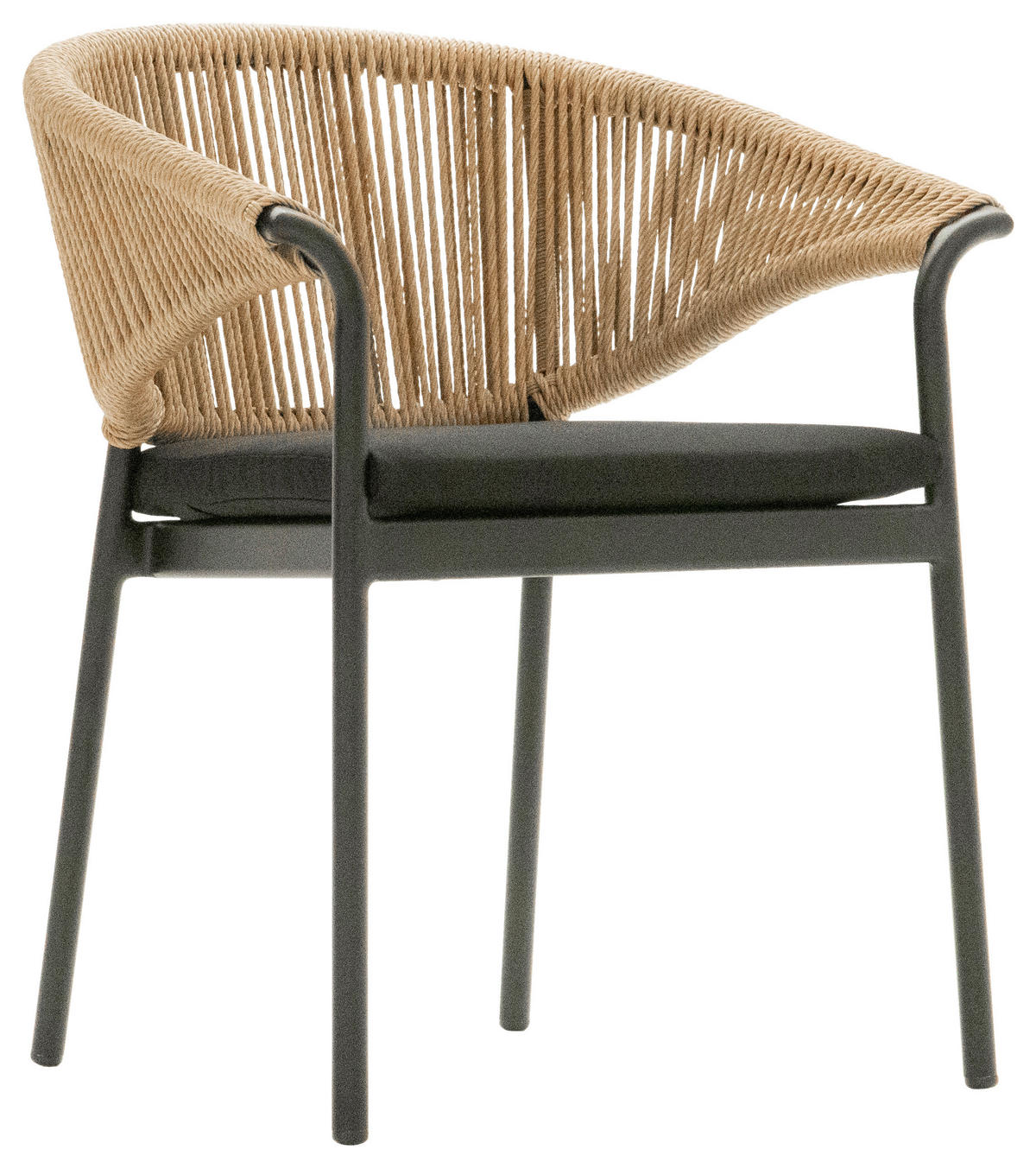 STOLICA SLOŽIVA  prirodne boje, crna  metal, plastika, tekstil      - prirodne boje/crna, Design, metal/tekstil (64/79,5/59cm) - Dieter Knoll