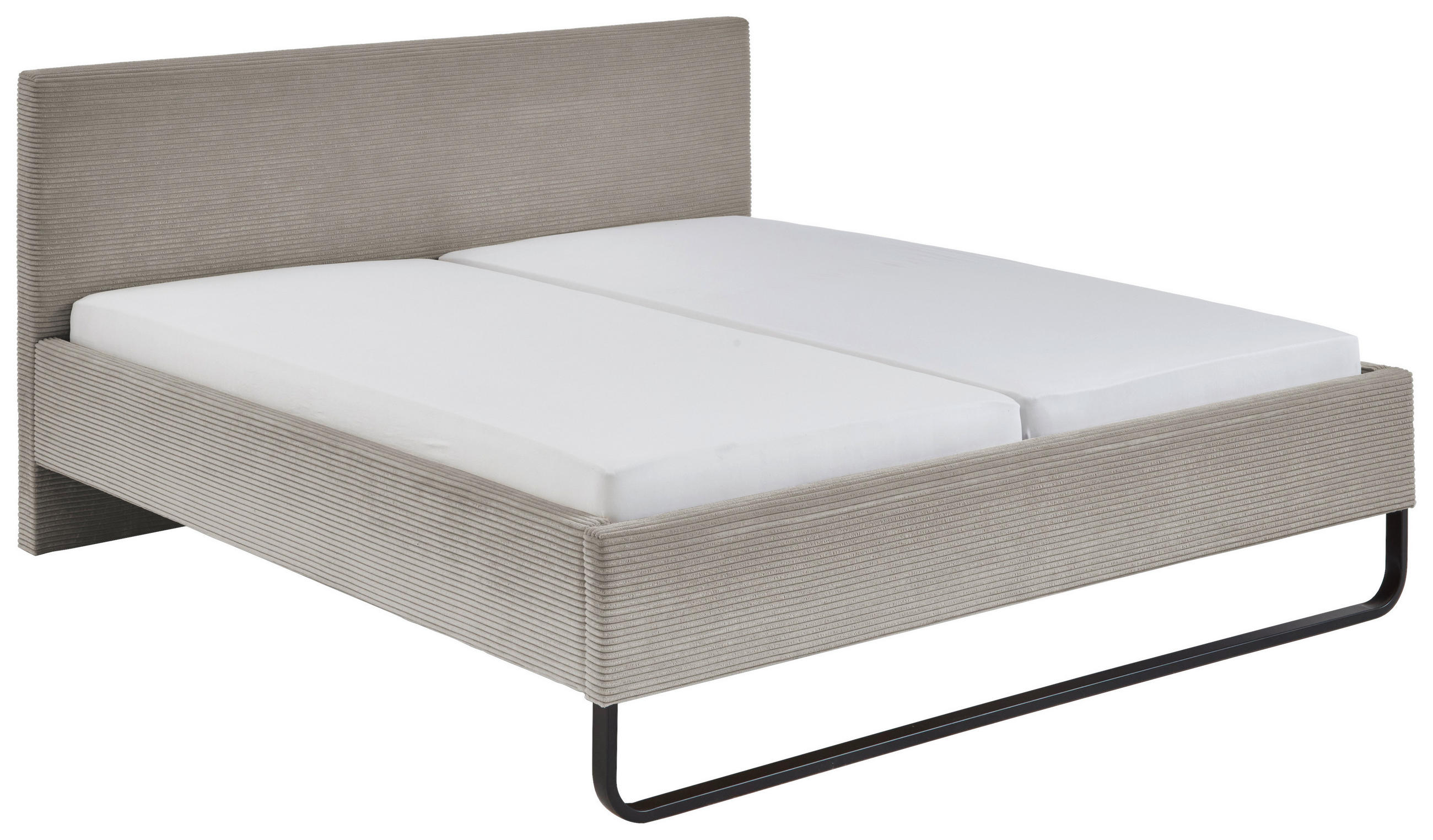 POLSTERBETT 180/200 cm  in Taupe  - Taupe/Schwarz, Basics, Textil/Metall (180/200cm) - Boxxx