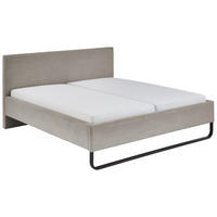 POLSTERBETT 180/200 cm  in Taupe  - Taupe/Schwarz, Basics, Textil/Metall (180/200cm) - Boxxx