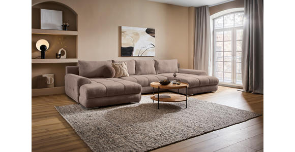 WOHNLANDSCHAFT  in Cord Braun  - Chromfarben/Braun, KONVENTIONELL, Kunststoff/Textil (180/376/180cm) - Carryhome