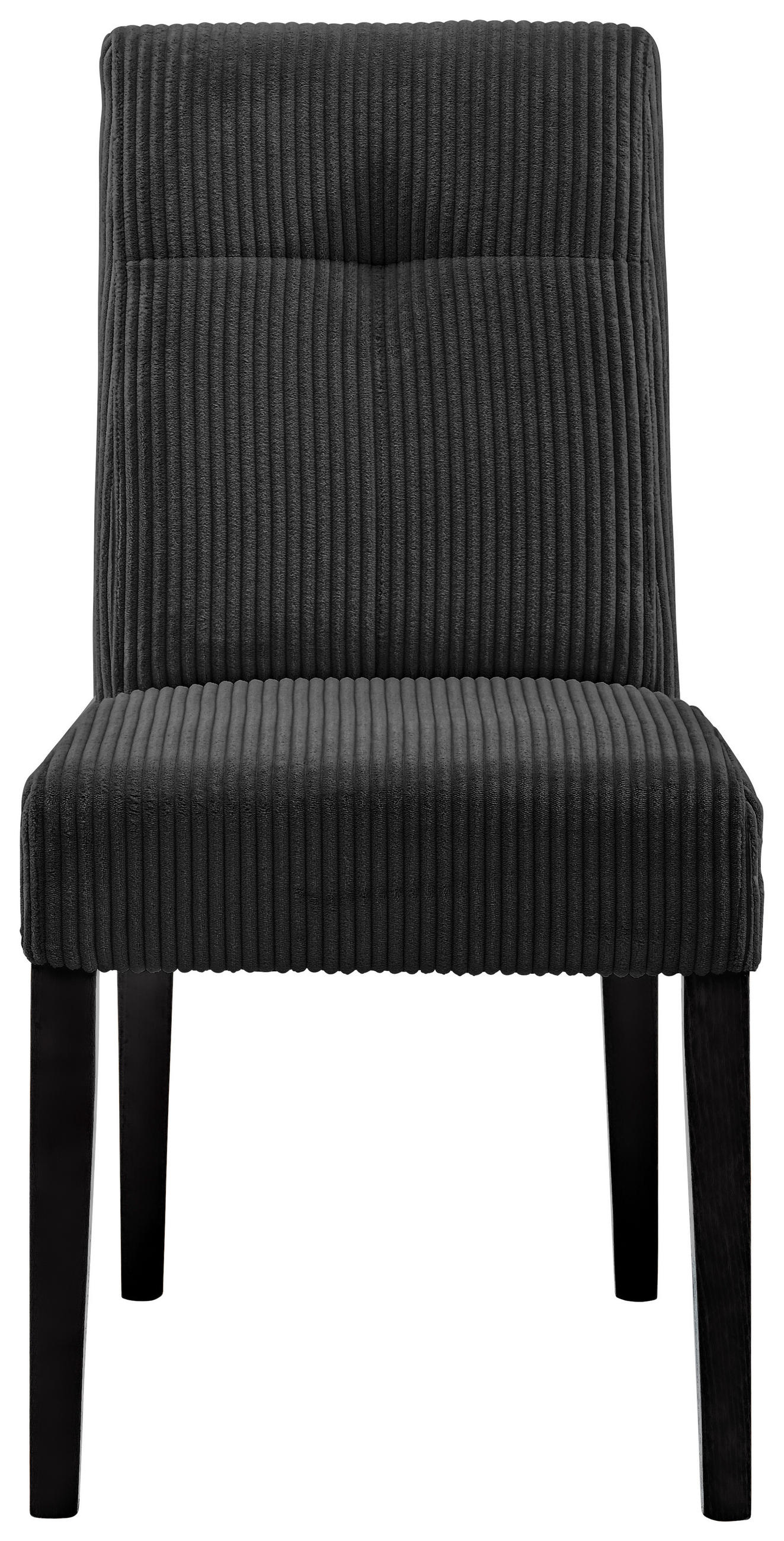 STUHL Cord Schwarz Buche massiv  - Schwarz, KONVENTIONELL, Holz/Textil (47,5/91,5/63cm) - home24