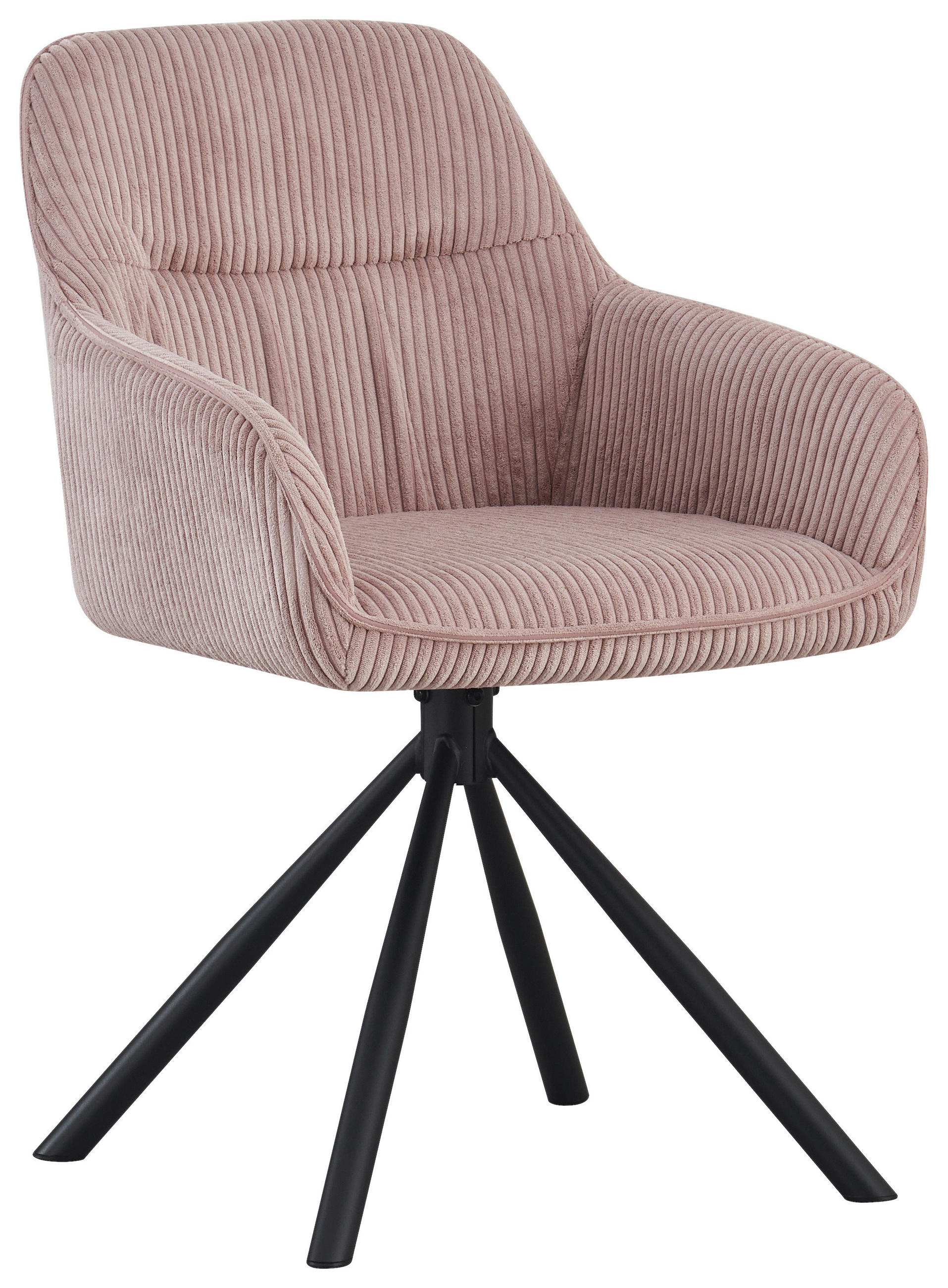 ARMLEHNSTUHL  in Eisen Cord  - Schwarz/Rosa, Design, Textil/Metall (56/83/62cm) - Carryhome