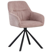 ARMLEHNSTUHL  in Eisen Cord  - Schwarz/Rosa, Design, Textil/Metall (56/83/62cm) - Carryhome