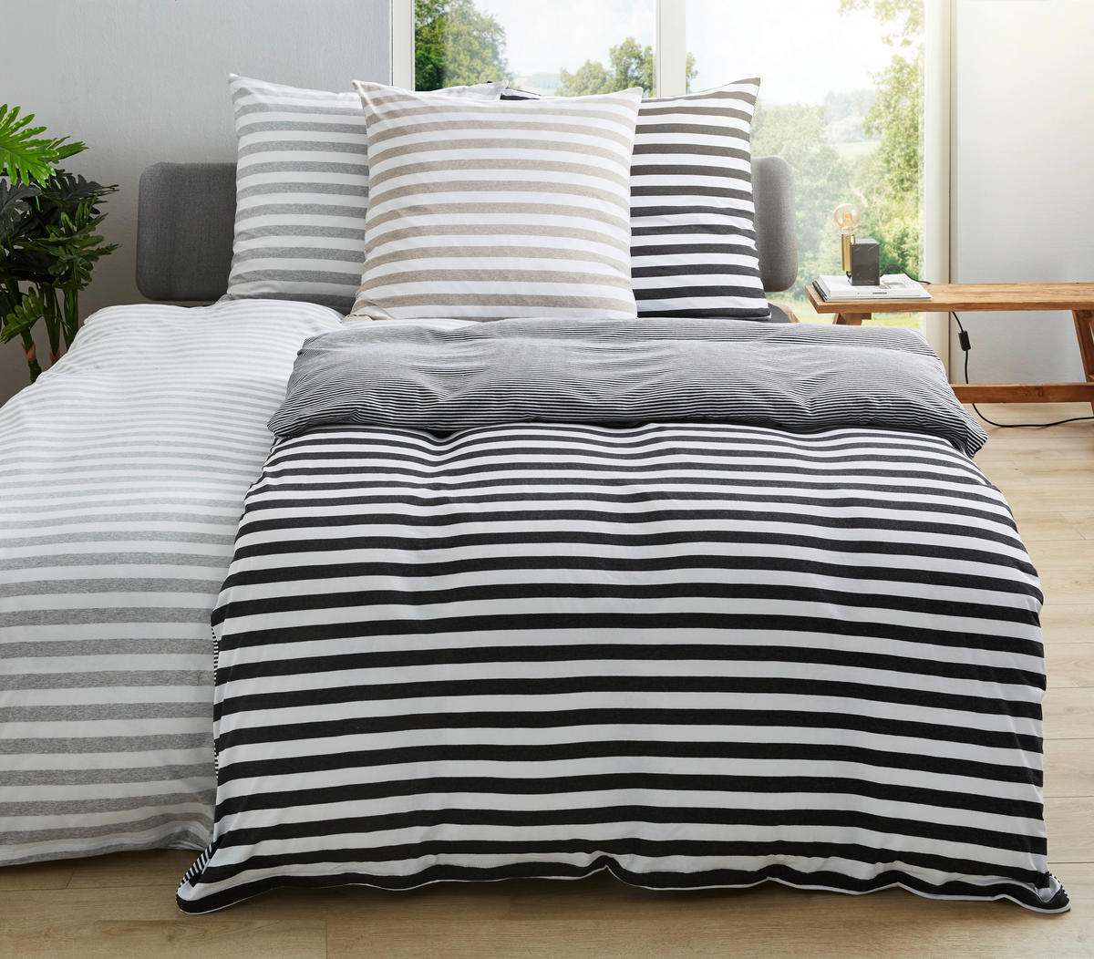 WENDEBETTWÄSCHE 2-teilig Jersey 135/200 cm  - Beige, KONVENTIONELL, Textil (135/200cm) - Bio:Vio