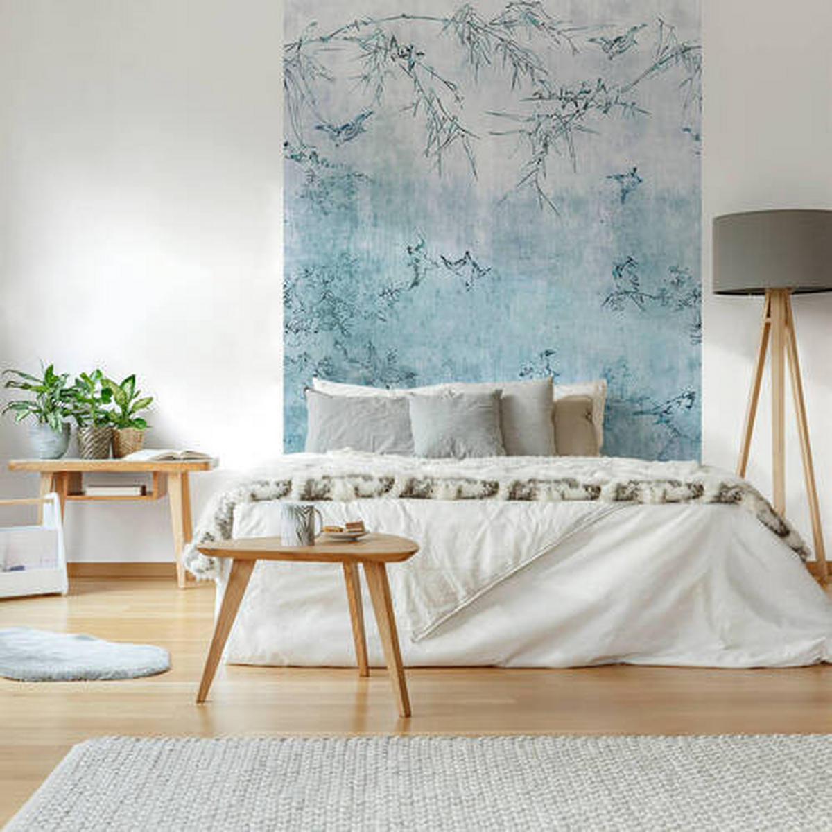 FOTOTAPETE - Blau/Weiß, Basics, Papier/Kunststoff (186/280cm)