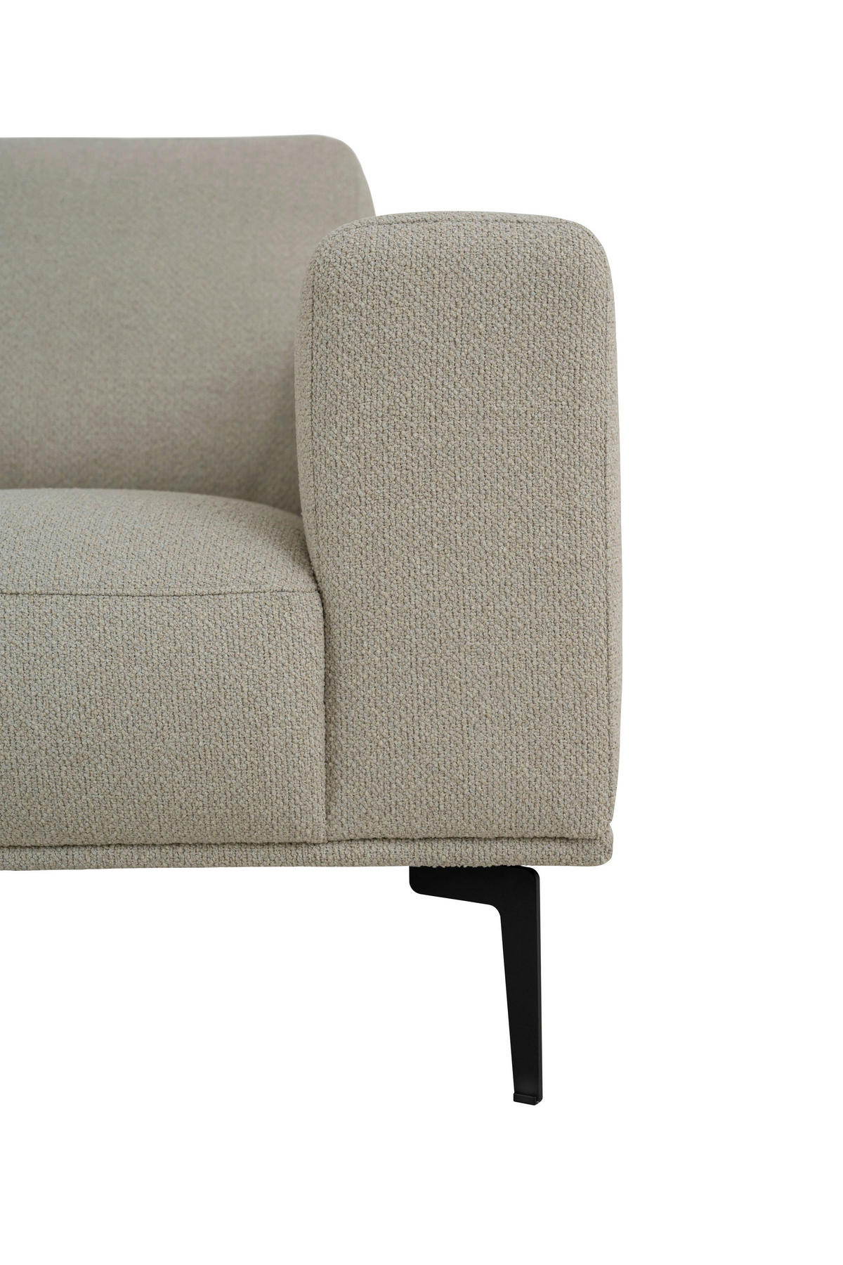 SOFFA i chenille beige  - beige/svart, Klassisk, metall/trä (397/213cm) - Pure Home Comfort