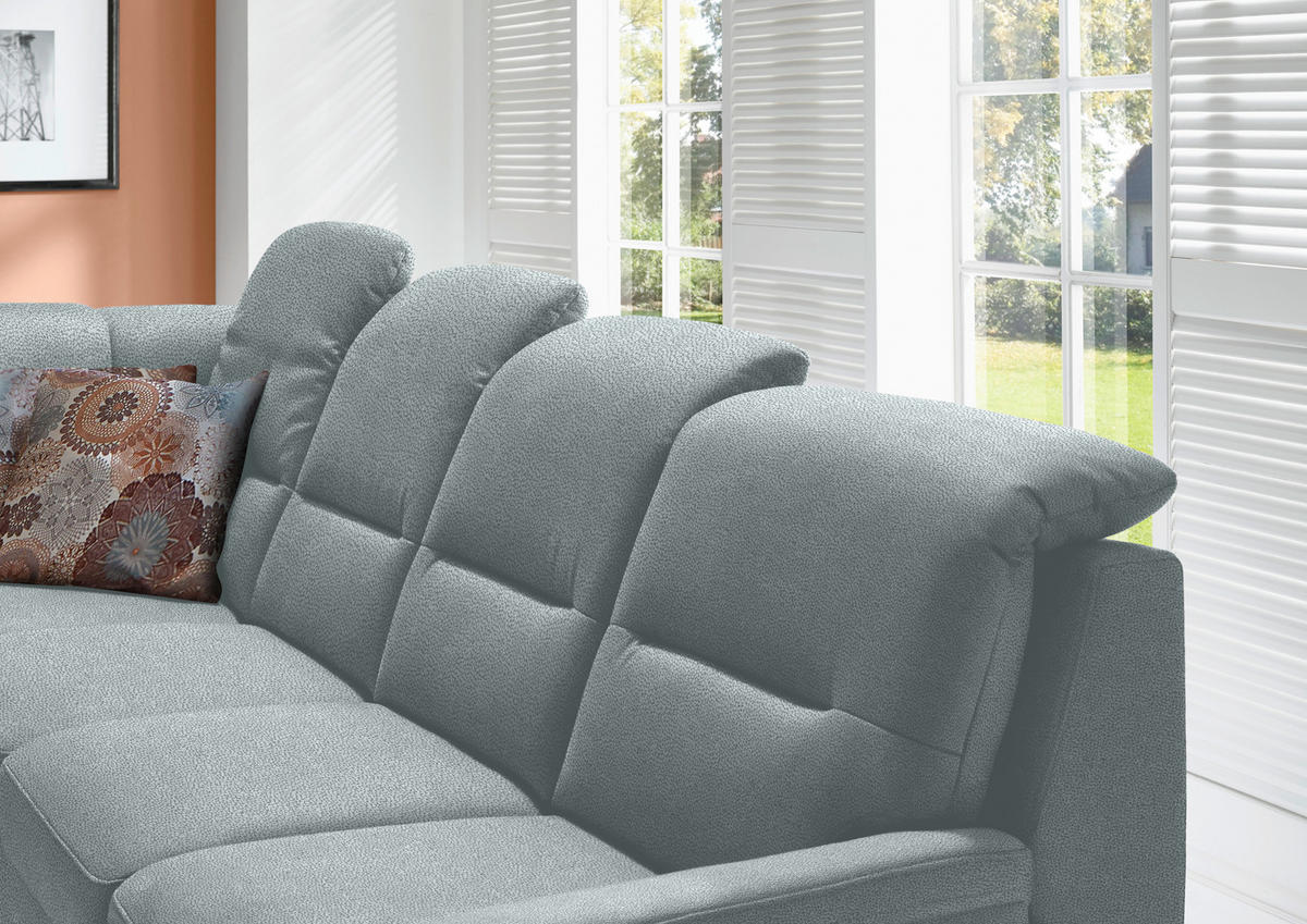 ECKSOFA in Mikrofaser Hellblau  - Schwarz/Hellblau, Konventionell, Holz/Textil (245/303cm) - Beldomo Comfort