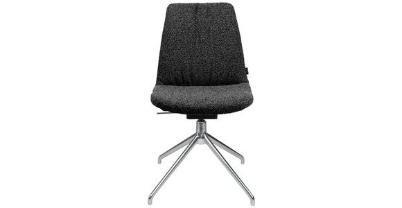 STUHL in Aluminium Flachgewebe Metall, Textil - Anthrazit/Alufarben, Design, Textil/Metall (46/81,5-84,5/55cm) - Johann Jakob
