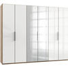DREHTÜRENSCHRANK in Eichefarben, Weiss  - Chromfarben/Weiss, Modern, Glas/Holzwerkstoff (300/236/58cm) - MID.YOU