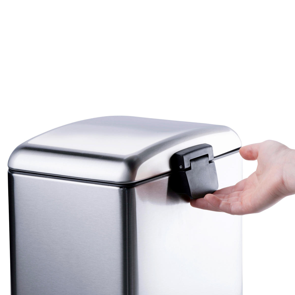 TRETEIMER Tretabfalleimer 12 L  - Silberfarben/Schwarz, Basics, Kunststoff/Metall (28/25,5/40cm) - Dirt Devil