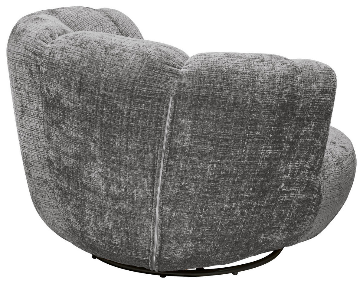 SESSEL in Chenille Grau  - Schwarz/Grau, Konventionell, Textil/Metall (101/69/107cm) - MID.YOU