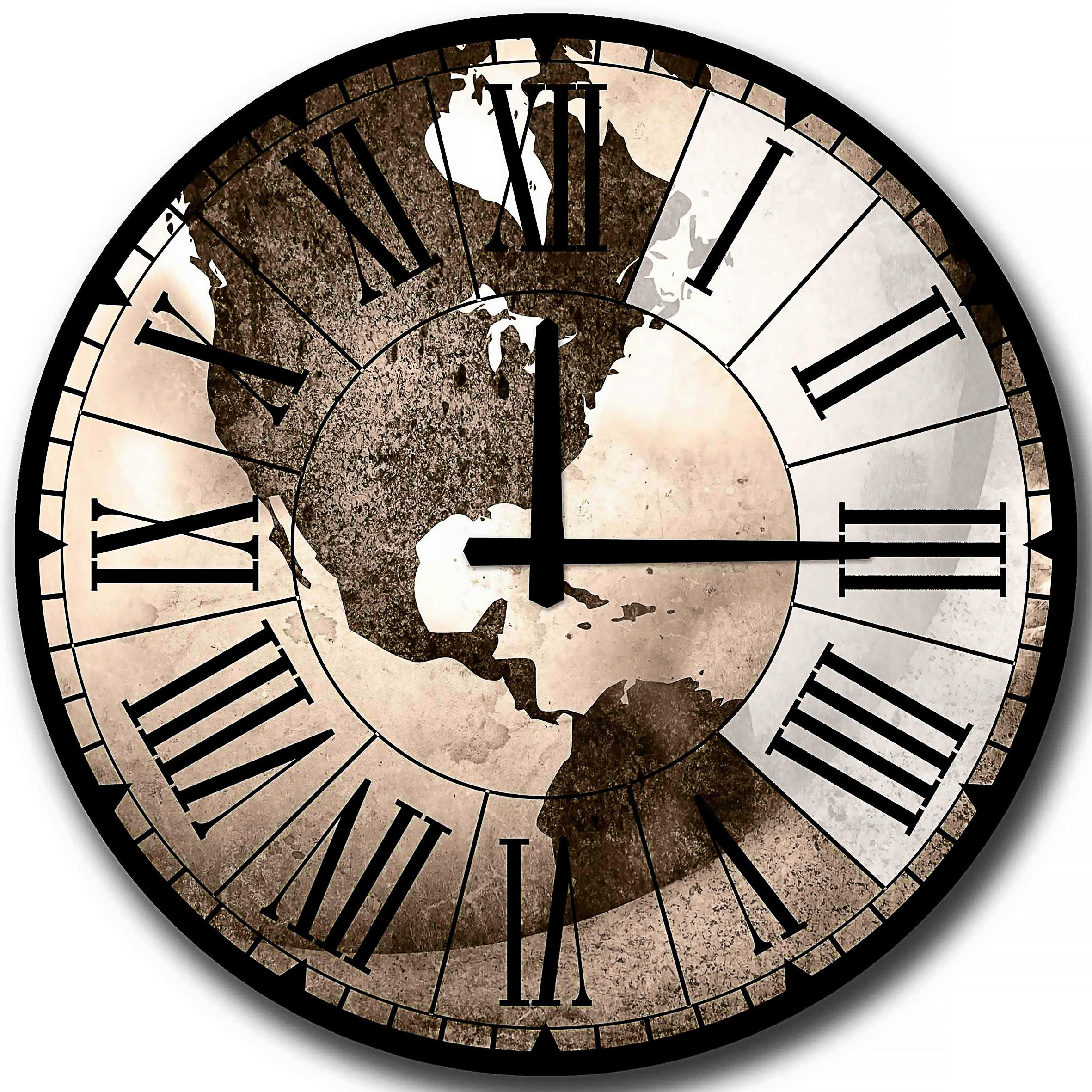 WANDUHR Schwarz 50/50/4 cm  - Schwarz, LIFESTYLE, Holzwerkstoff (50/50/4cm)