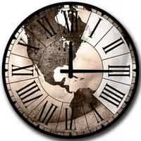 WANDUHR Schwarz 50/50/4 cm  - Schwarz, LIFESTYLE, Holzwerkstoff (50/50/4cm)