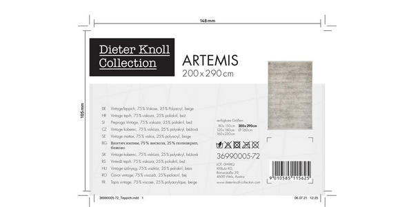 VINTAGE-TEPPICH 240/340 cm Artemis  - Multicolor, Design, Textil (240/340cm) - Dieter Knoll