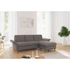 ECKSOFA ROCHELLE E Schlammfarben Flachgewebe  - Schlammfarben/Eichefarben, KONVENTIONELL, Holz/Textil (251/164cm) - Sit & More
