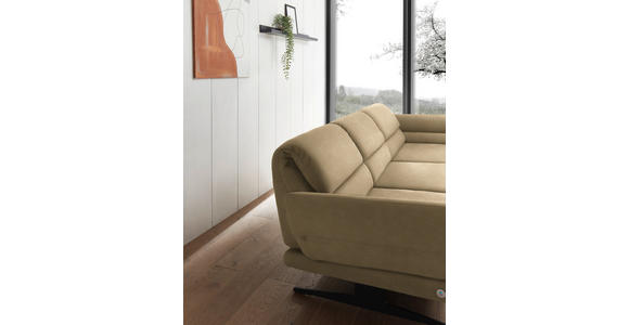 ECKSOFA  in Flachgewebe Senfgelb  279-327/176-217 cm  - Senfgelb/Schwarz, Design, Textil/Metall (279-327/176-217cm) - Dieter Knoll