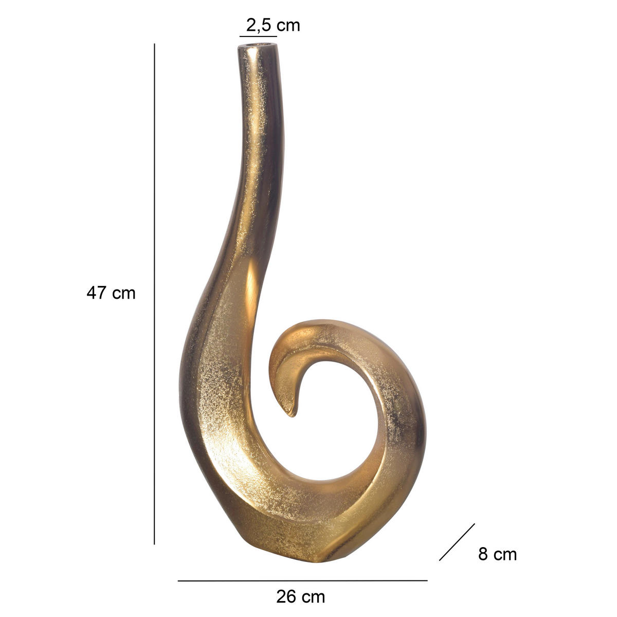 DEKOVASE  - Goldfarben, Design, Metall (26/47/8cm) - Livetastic
