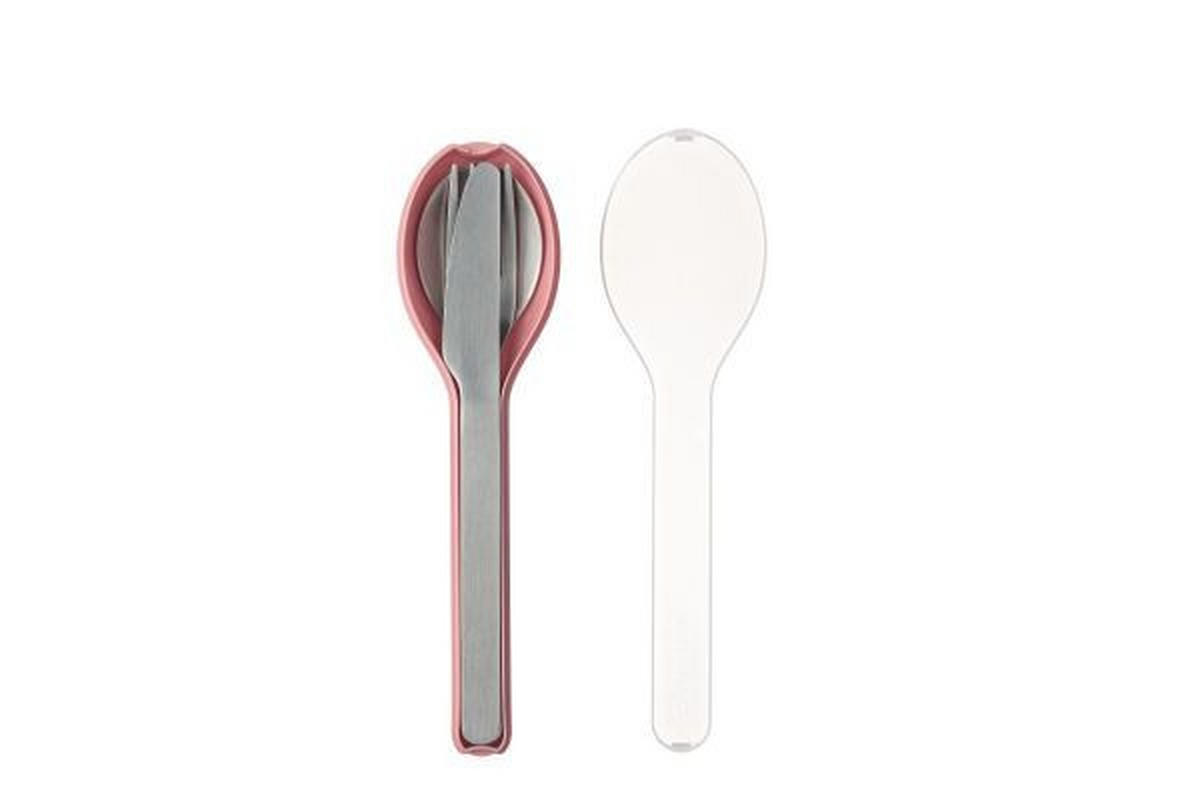 BESTECK-SET ELLIPSE 3-teilig Edelstahl  für 1 Personen  - Pink, Basics, Metall - Mepal