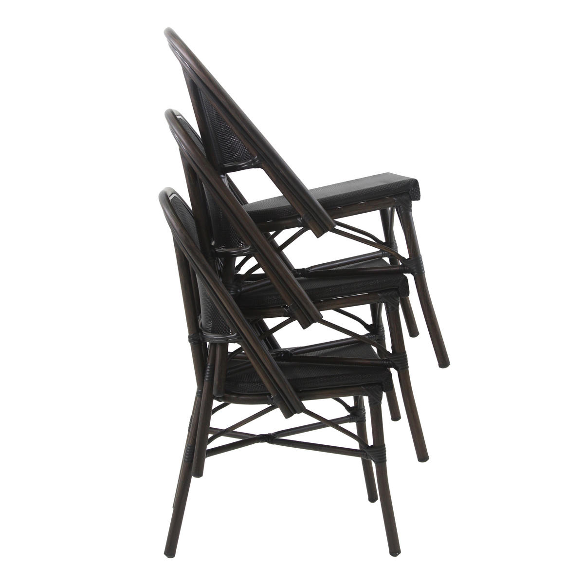 GARTENSTUHL-SET Aluminium Schwarz, Wengefarben  - Wengefarben/Schwarz, MODERN, Textil/Metall (47/90/57cm) - Gardenson