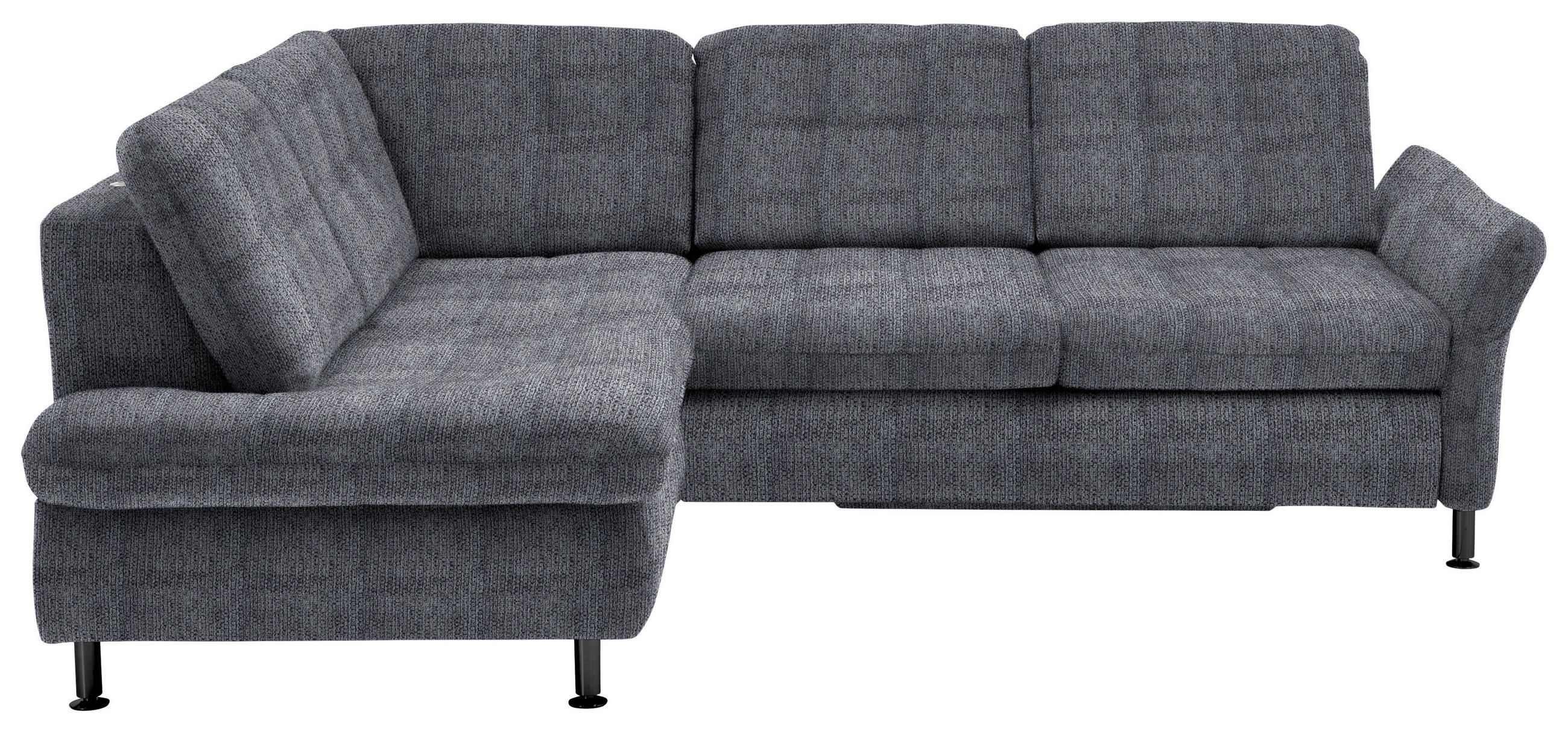 ECKSOFA in Webstoff Anthrazit  - Anthrazit/Schwarz, Konventionell, Textil/Metall (210/242cm) - Beldomo Style