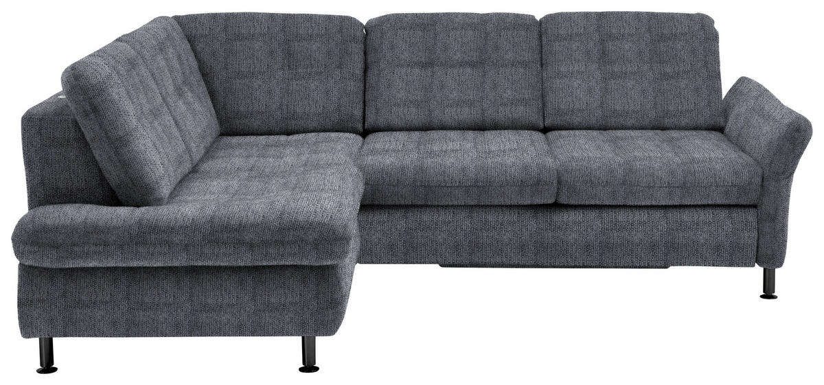 ECKSOFA in Webstoff Anthrazit  - Anthrazit/Schwarz, Konventionell, Textil/Metall (210/242cm) - Beldomo Style