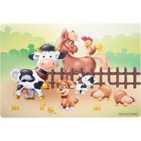 TISCHSET Hoftiere Kunststoff Braun, Gelb, Grün, Weiß 45/30 cm  - Gelb/Braun, KONVENTIONELL, Kunststoff (45/30cm) - Ritzenhoff Breker