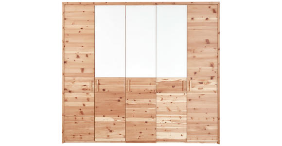 DREHTÜRENSCHRANK in Weiß, Zirbelkieferfarben - Zirbelkieferfarben/Weiß, Natur, Glas/Holz (249/225/61cm) - Valnatura