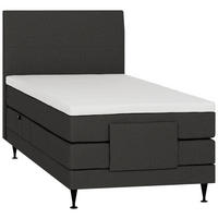 BOXSPRINGBETT 120/200 cm,  in Anthrazit, Matratze, Topper, motorische Verstellbarkeit, Fernbedienung, H5 = hart  - Anthrazit/Schwarz, KONVENTIONELL, Holzwerkstoff/Textil (120/200cm) - Welnova