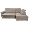 ECKSOFA Taupe Flachgewebe  - Taupe/Schwarz, KONVENTIONELL, Kunststoff/Textil (280/235cm) - Carryhome