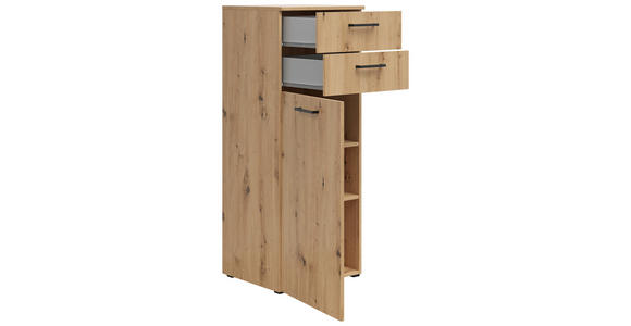 KOMMODE 45/115/40 cm in Eiche Artisan - Anthrazit/Schwarz, MODERN, Holzwerkstoff/Kunststoff (45/115/40cm) - Carryhome