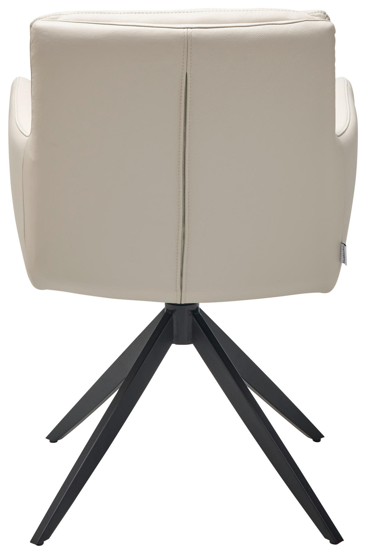 ARMLEHNSTUHL  in Stahl Echtleder pigmentiert  - Beige/Schwarz, Design, Leder/Metall (60/88/62.5cm) - Livetastic