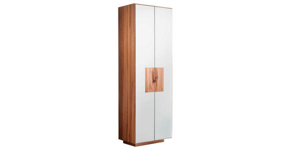 GARDEROBENSCHRANK 72/198/37 cm  - Buchefarben/Weiß, MODERN, Glas/Holz (72/198/37cm) - Linea Natura