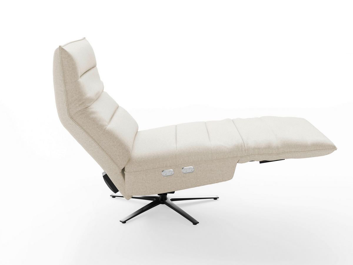 RELAXSESSEL Textil Sandfarben  - Sandfarben/Schwarz, Basics, Textil/Metall (80/109/98cm) - Sit & More