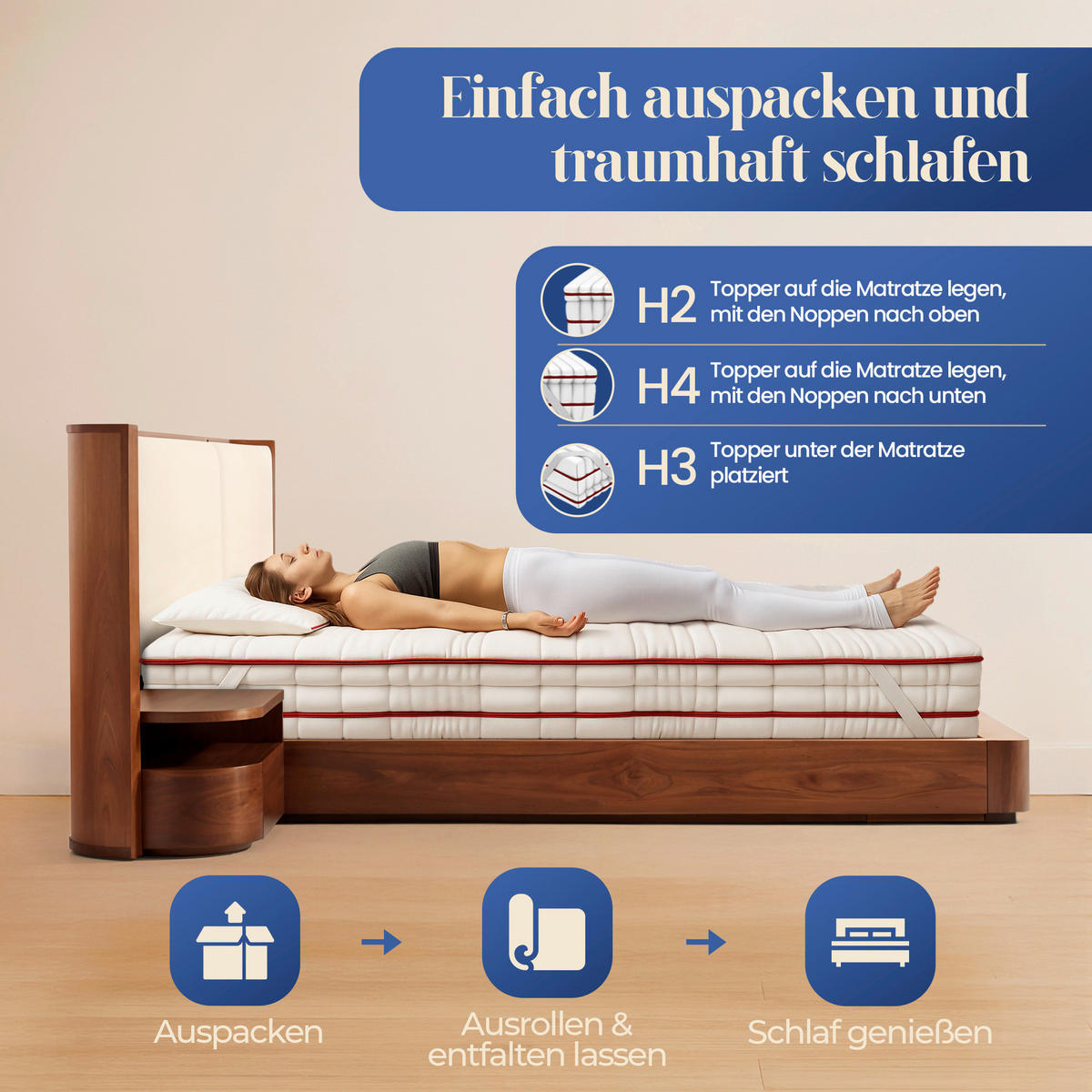 MATRATZENSET 100/200 cm  - Weiß, Basics, Textil (100/200cm) - Chameo