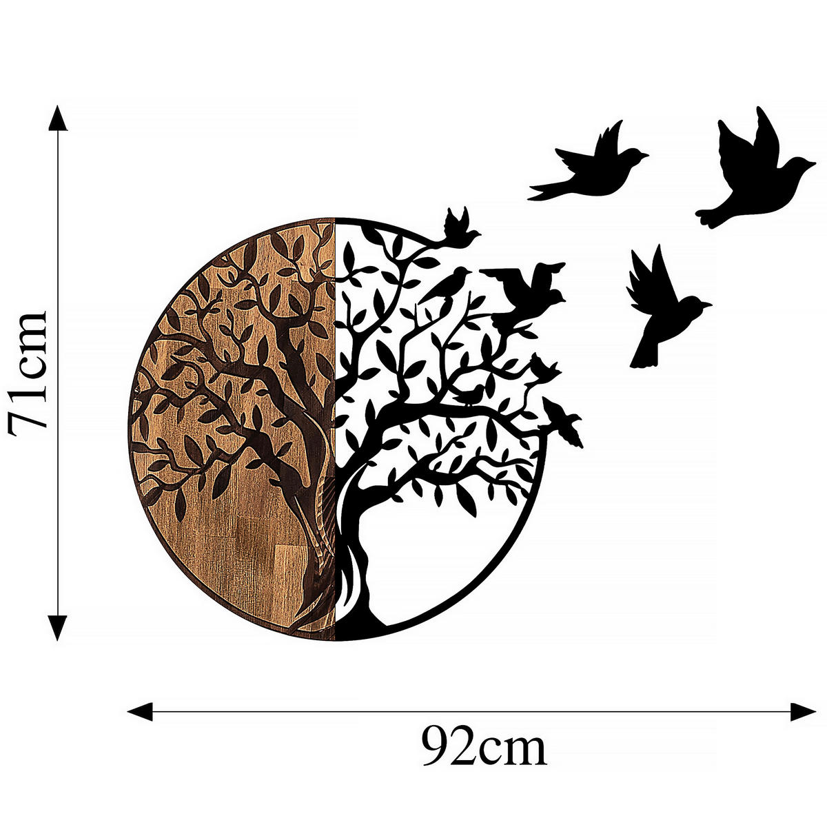 OBJEKTBILD 92/71 cm    - Schwarz/Braun, Basics, Holzwerkstoff (92/71cm)