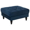 HOCKER Velours Dunkelblau  - Schwarz/Dunkelblau, Design, Holz/Textil (82/44/82cm) - MID.YOU