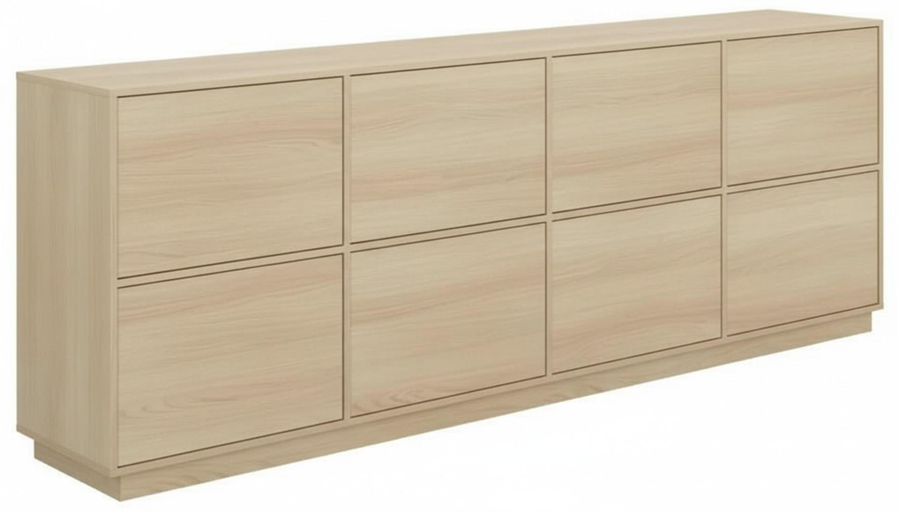ŠIROKA KOMODA, barve hrasta  - barve hrasta, Design, leseni material (220,5/82,5/41,5cm) - MID.YOU