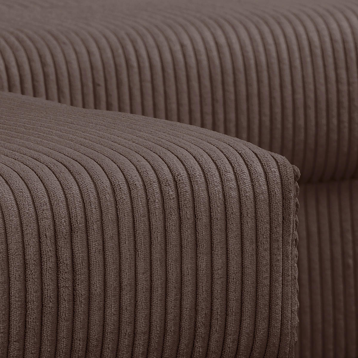 ECKSOFA inkl. Hocker Ariella Braun Cord  - Naturfarben/Braun, Design, Holz/Textil (161/231cm) - Livetastic