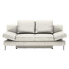 SCHLAFSOFA Weiß Echtleder  - Chromfarben/Weiß, Design, Leder/Metall (200/85/90cm) - Novel