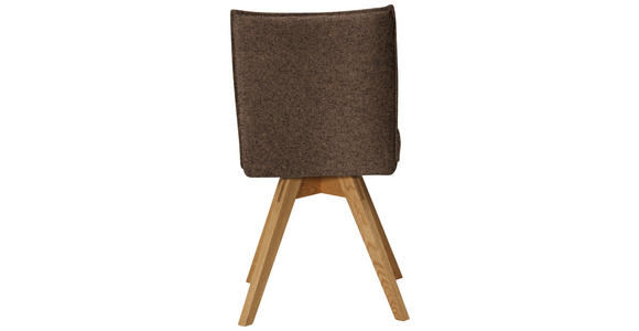 STUHL Samt Braun, Eichefarben Wildeiche massiv  - Eichefarben/Braun, KONVENTIONELL, Holz/Textil (60/91/61cm) - Moderano