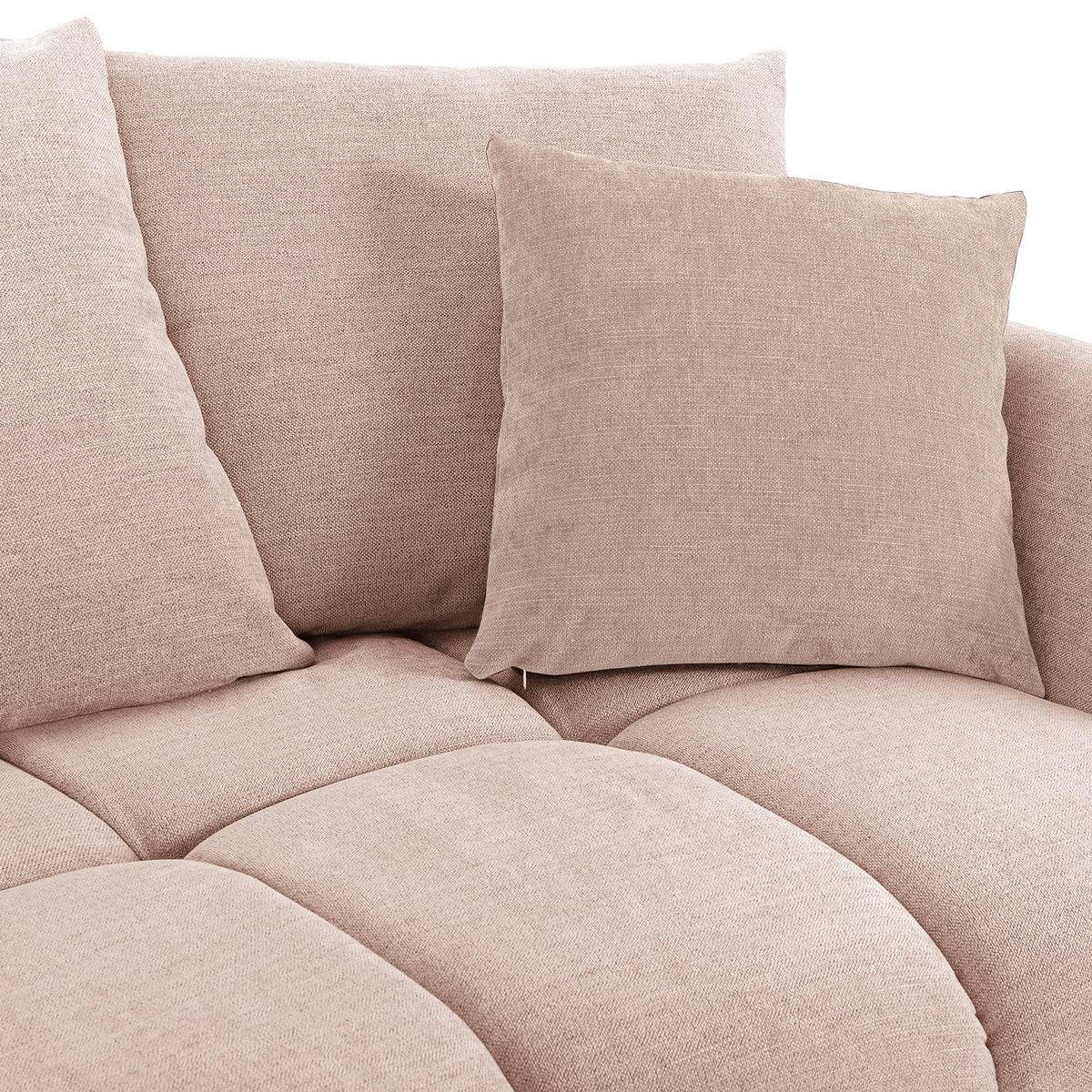 BIGSOFA Flachgewebe Rosa  - Schwarz/Rosa, KONVENTIONELL, Holz/Textil (290/78/115cm) - Carryhome