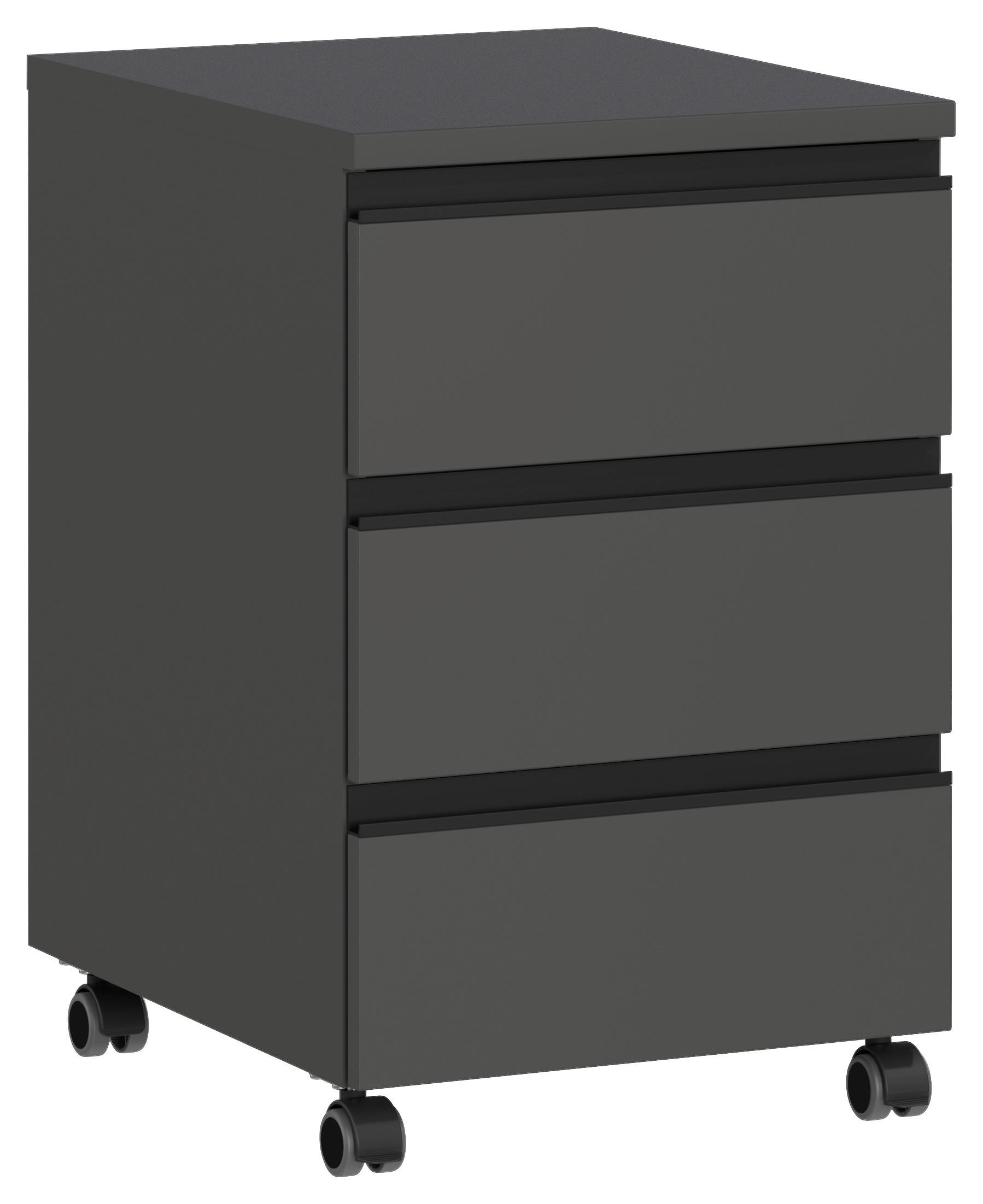 ROLLCONTAINER 40/63/50 cm  - Graphitfarben/Schwarz, MODERN, Holzwerkstoff/Kunststoff (40/63/50cm) - Germania