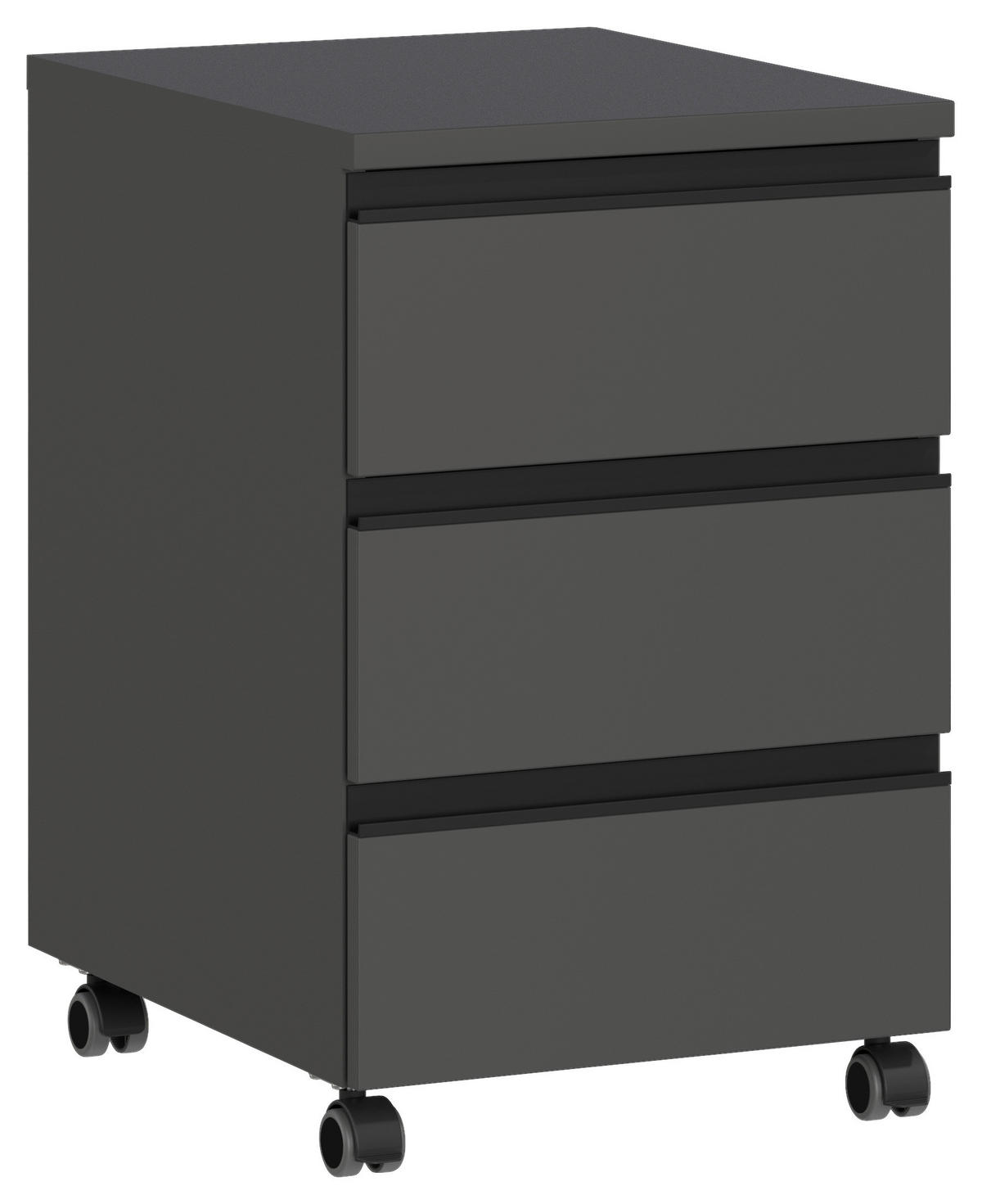 ROLLCONTAINER Graphitfarben  - Graphitfarben/Schwarz, MODERN, Holzwerkstoff/Kunststoff (40/63/50cm) - Germania