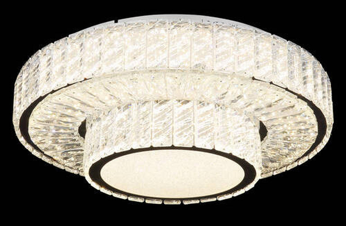 LED-DECKENLEUCHTE 50 W  50/17,3 cm    - Klar/Chromfarben, Konventionell, Glas/Metall (50/17,3cm) - Globo