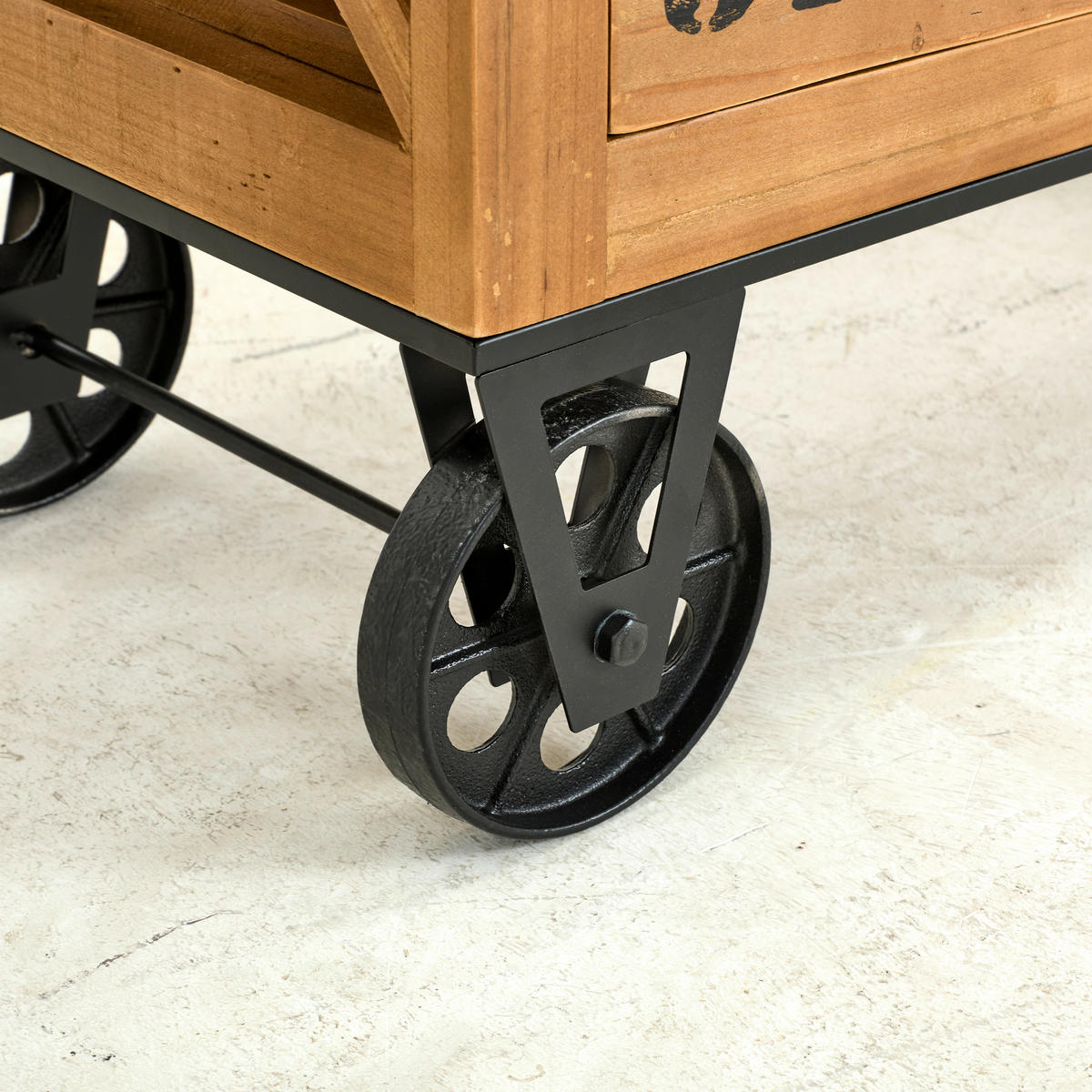 BARWAGEN Tanne massiv Grau, Naturfarben, Schwarz  - Schwarz/Naturfarben, LIFESTYLE, Holz/Metall (82,5/32,5/98cm) - Landscape
