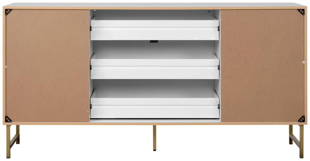 SIDEBOARD  in 179/90/41 cm  - Goldfarben/Weiß, Design, Holzwerkstoff/Kunststoff (179/90/41cm) - MID.YOU
