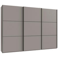 SCHWEBETÜRENSCHRANK 300/216/65 cm 3-türig Grau, Schwarz  - Schwarz/Grau, KONVENTIONELL, Holzwerkstoff/Metall (300/216/65cm) - Stylife