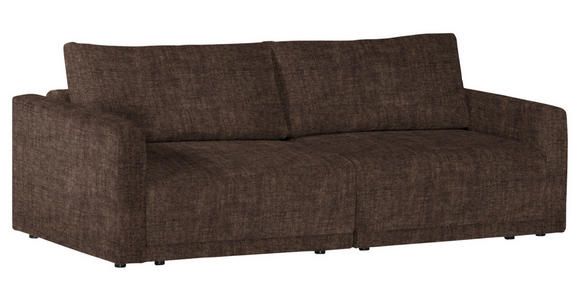 2,5-SITZER in Velours Braun - Schwarz/Braun, Design, Kunststoff/Textil (240/70/125cm) - Xora