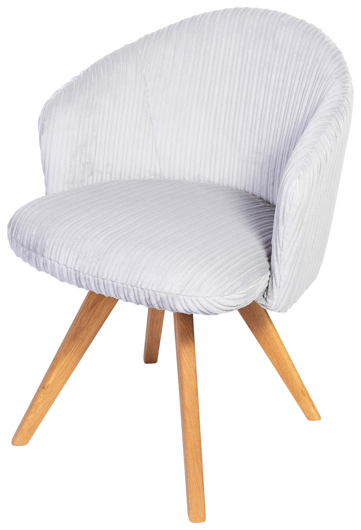 ARMLEHNSTUHL  in Feincord  - Eichefarben/Hellgrau, KONVENTIONELL, Holz/Textil (64/58/59cm) - Stylife